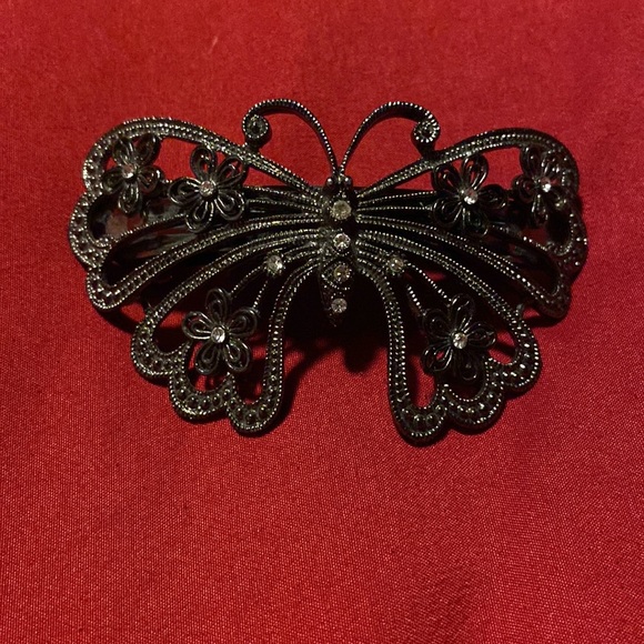 Vintage 925 Silver Butterfly Hair Clip - Picture 3 of 11